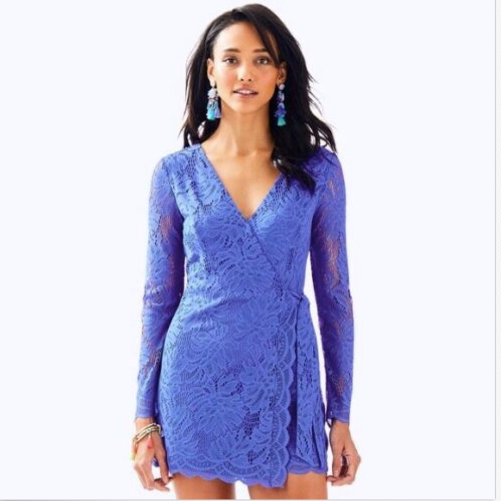 NWT Lilly Pulitzer Tiki Wrap Lace Romper
